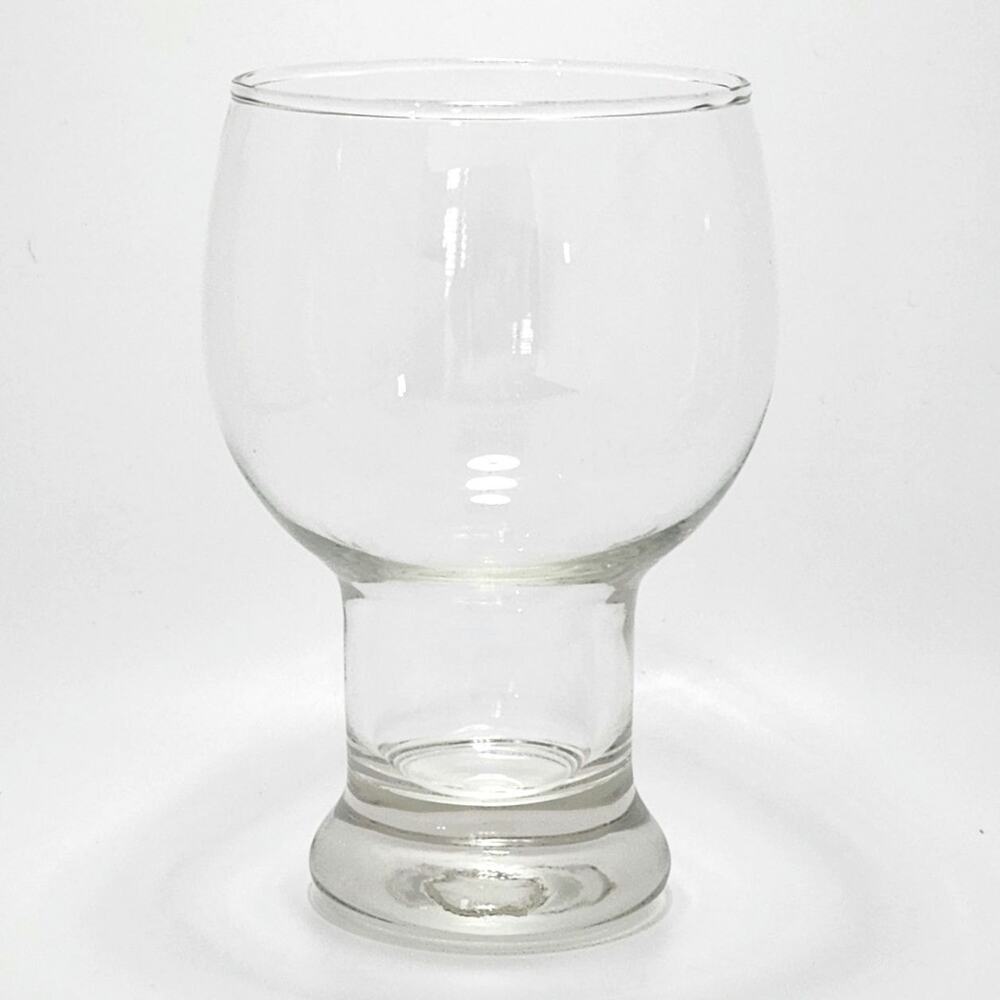 Vintage MCM Federal Glass Goblet - Clear Stemmed Beer Glass - Retro Barware